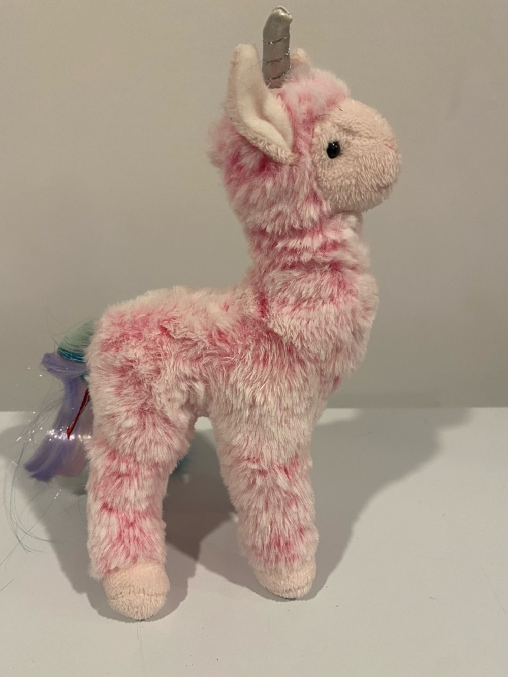 Douglas Llamacorn Plush Hybrid Llama Unicorn Rainbow Tail Preowned